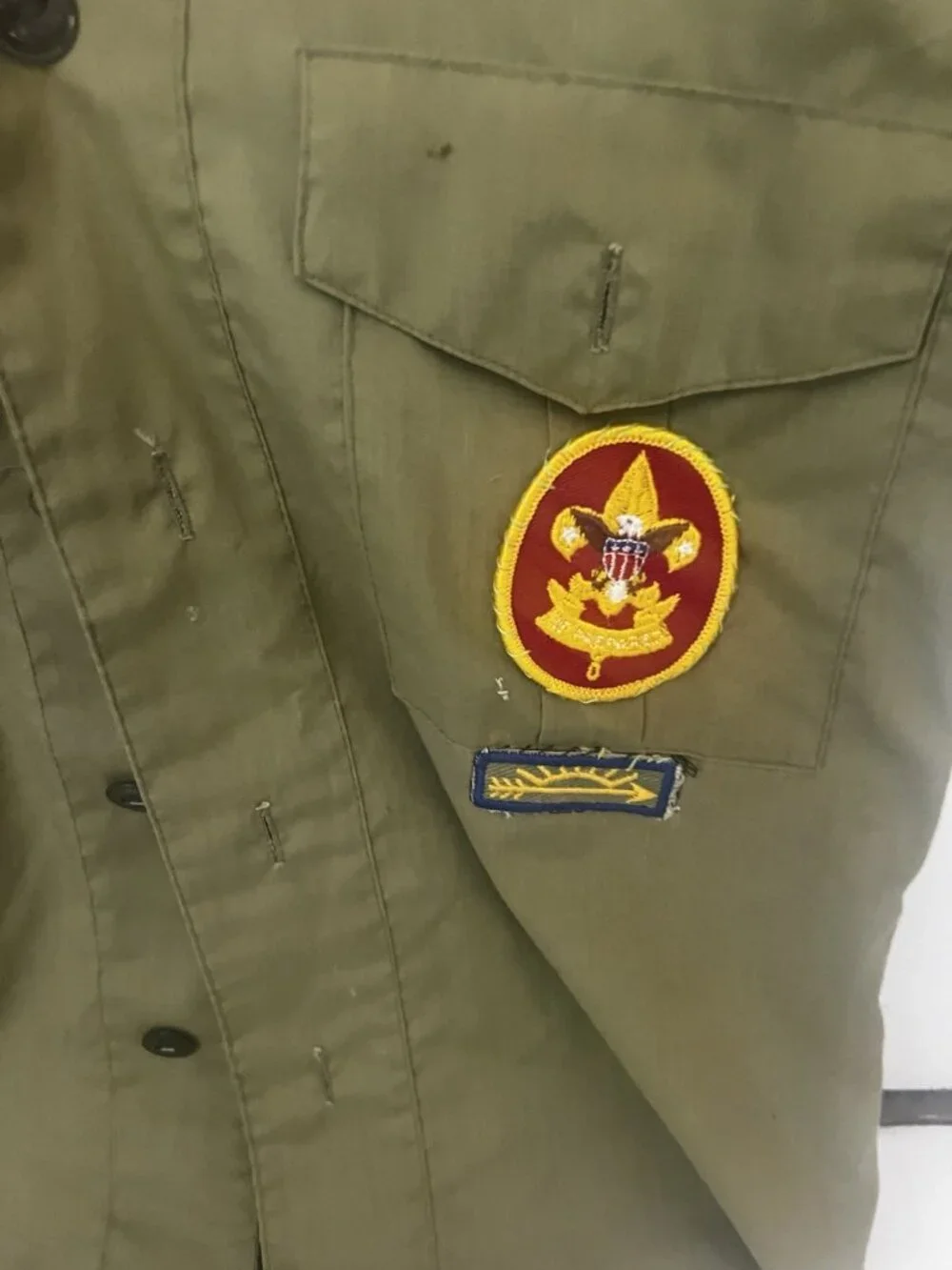 Vintage 50s 60s Boy Scouts BSA Uniform Summer Shirt Troop 317.      B